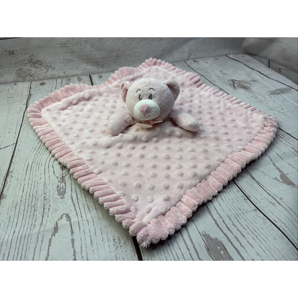 Petting Zoo Pink Teddy Bear Baby Lovey Plush Security Blanket Stuffed Animal Toy